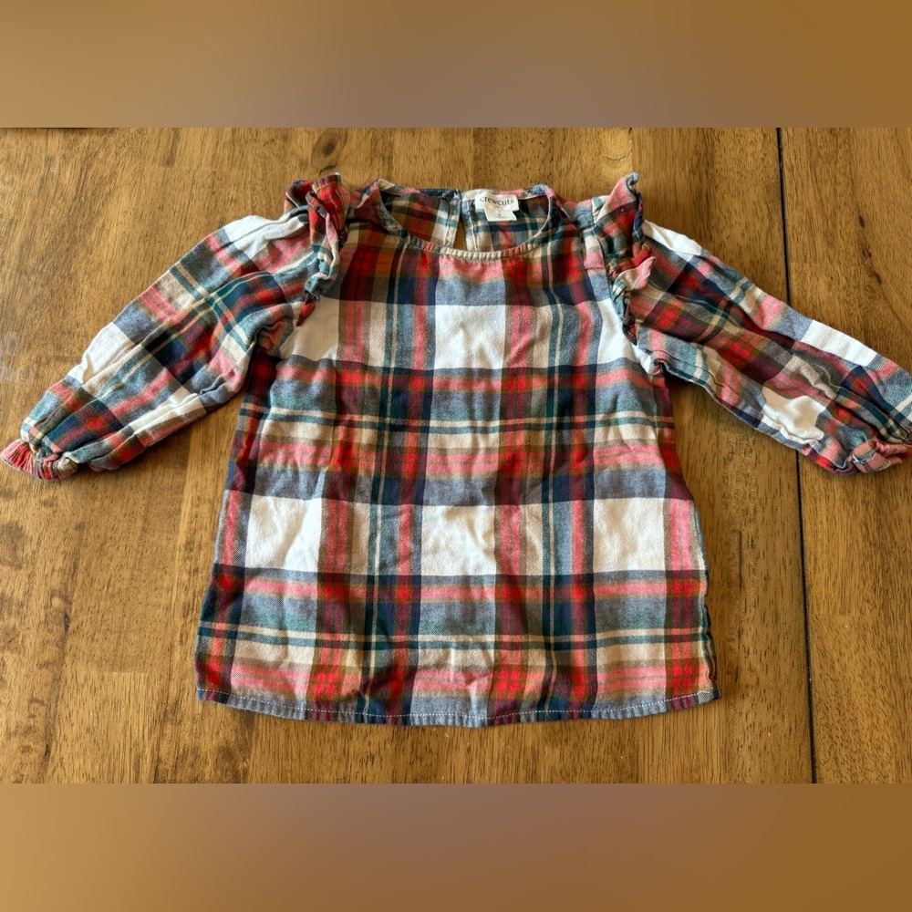 Crewcuts Plaid Ruffled Top - 3T - Picture 2 of 5